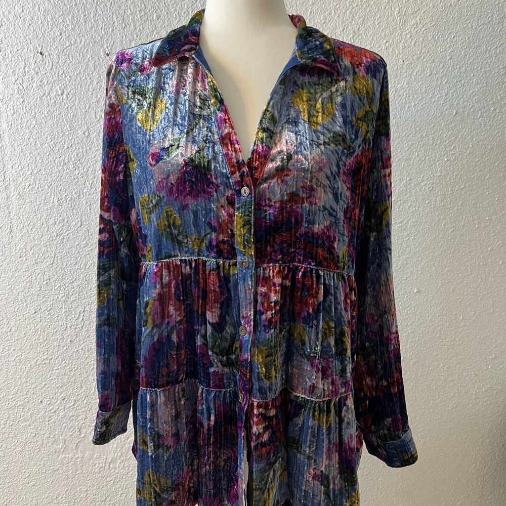 Maeve Reverie Tiered Velvet Tunic